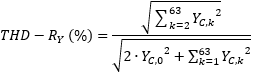 THD for application with 63 harmonics formula
